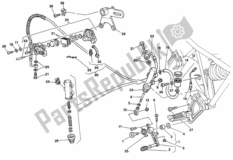 Todas as partes de Sistema De Freio Traseiro 016056-024036 do Ducati Supersport 900 SS 1996